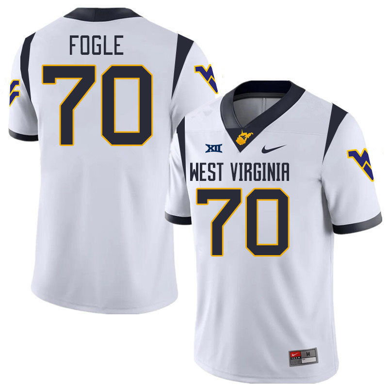 Men #70 Griffin Fogle West Virginia Mountaineers College 2024 New Uniforms Football Jerseys Stitched